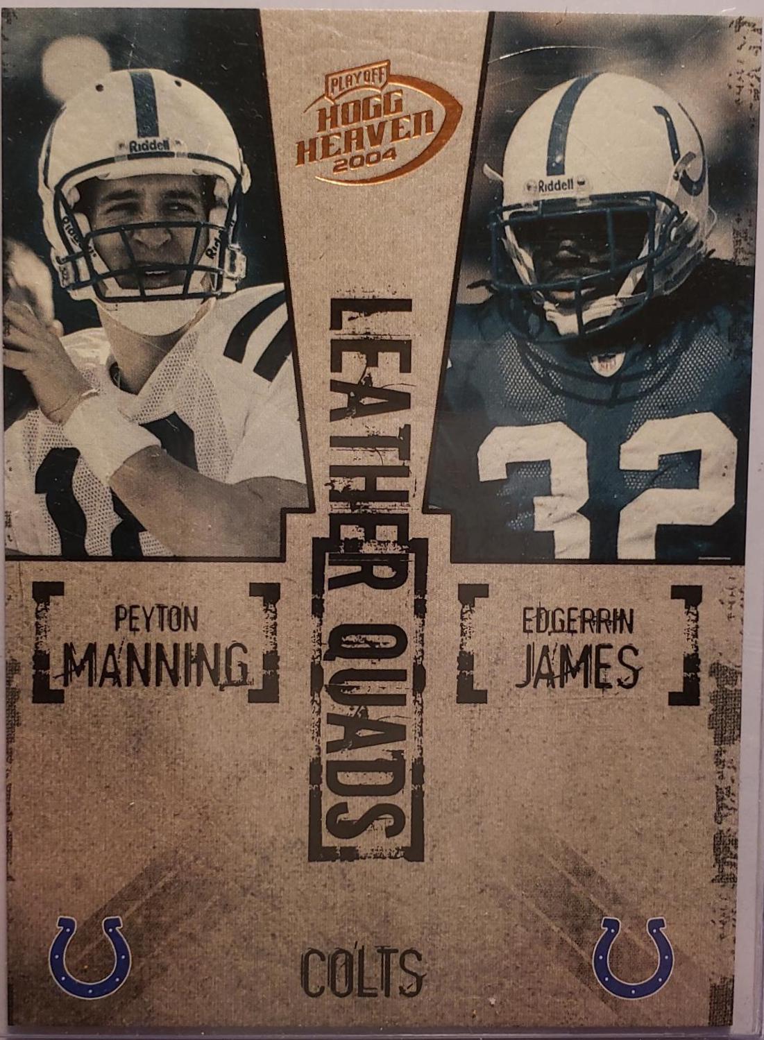 PEYTON MANNING EDGERIN JAMES MARVIN HARRISON REGGIE WAYNE #LQ8 Football Cards 2004 Playoff Hogg Heaven Leather Quads