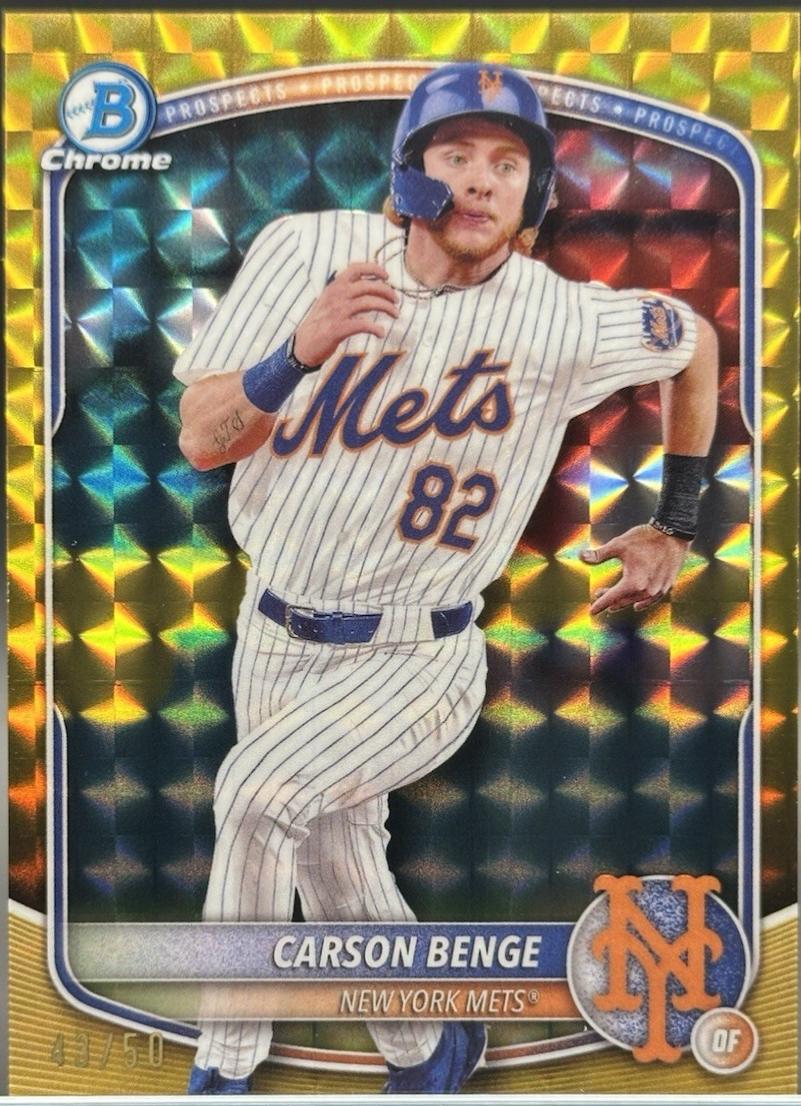 Carson Benge [Gold Geometric] #BCP-108 Prices | 2025 Bowman Chrome ...