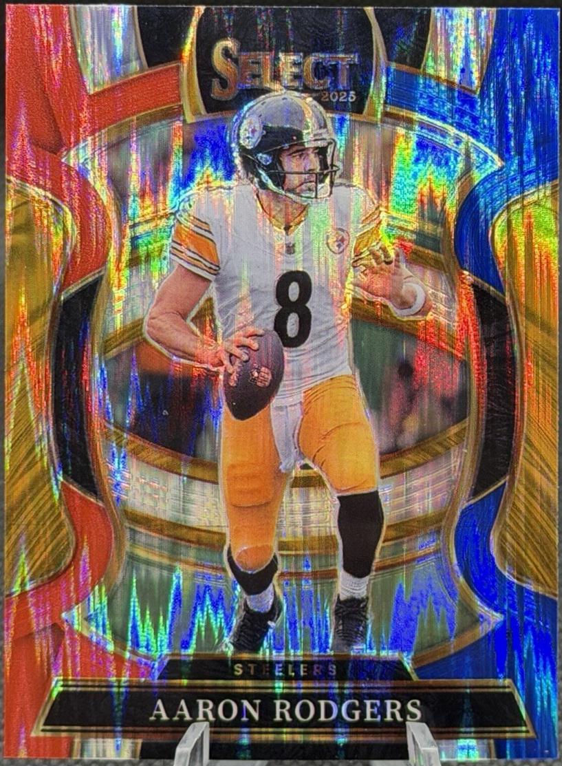 Aaron Rodgers [Red Blue Prizm Shock] #51 Prices | 2025 Panini Select |  Football Cards