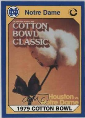1979 Cotton Bowl #18 Football Cards 1990 Notre Dame Collegiate Collection