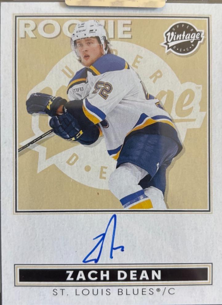 Zach Dean #VA-ZD 2024 Upper Deck Clear Cut Vintage Autograph Hockey