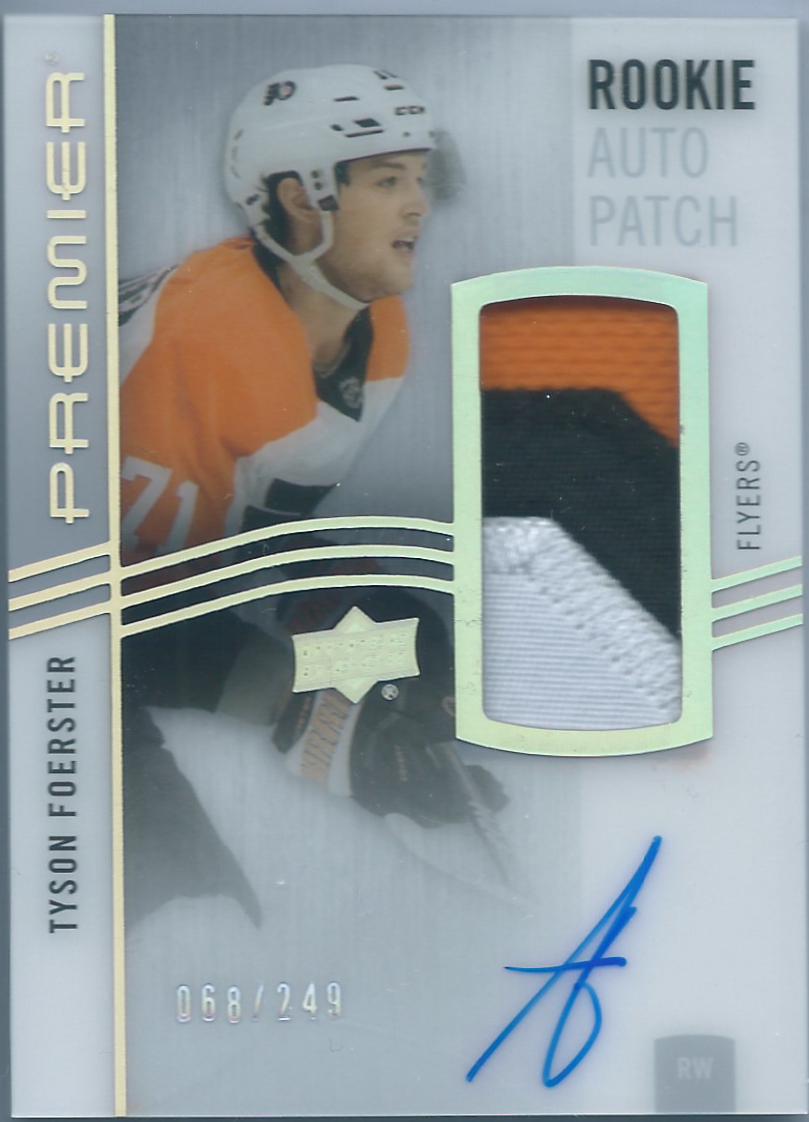 Tyson Foerster #SRR-TF Hockey Cards 2023 Upper Deck Premier Rookie Patch Auto