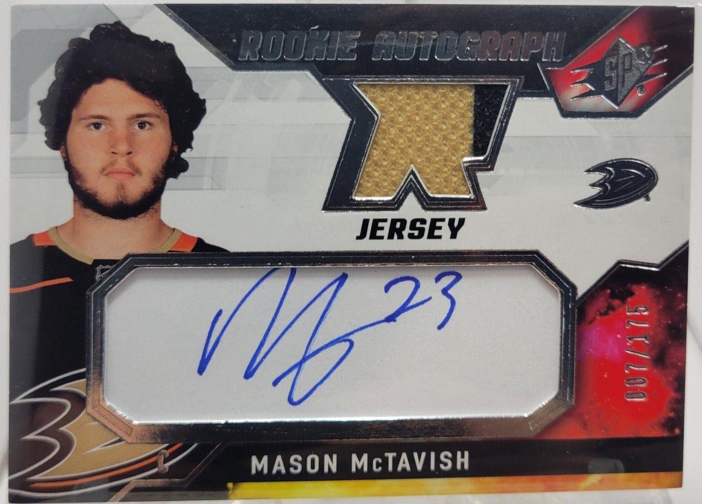 Mason McTavish #MM 2021 Spx Rookie Auto Jersey Hockey