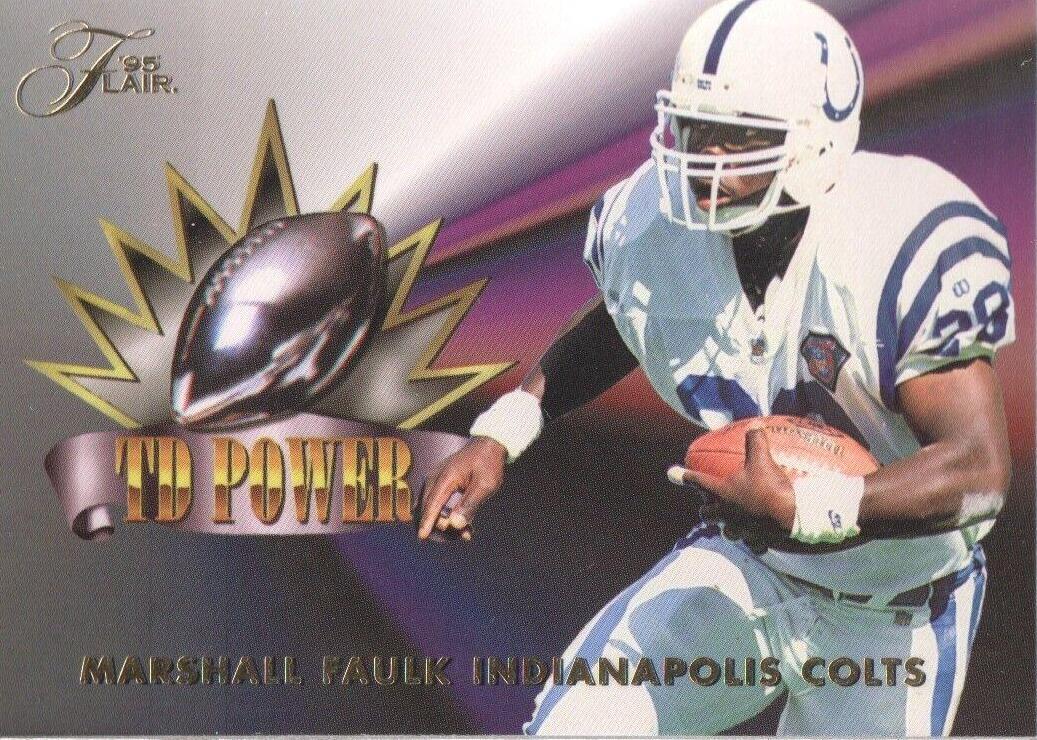 Marshall Faulk #1 Football Cards 1995 Flair TD Power