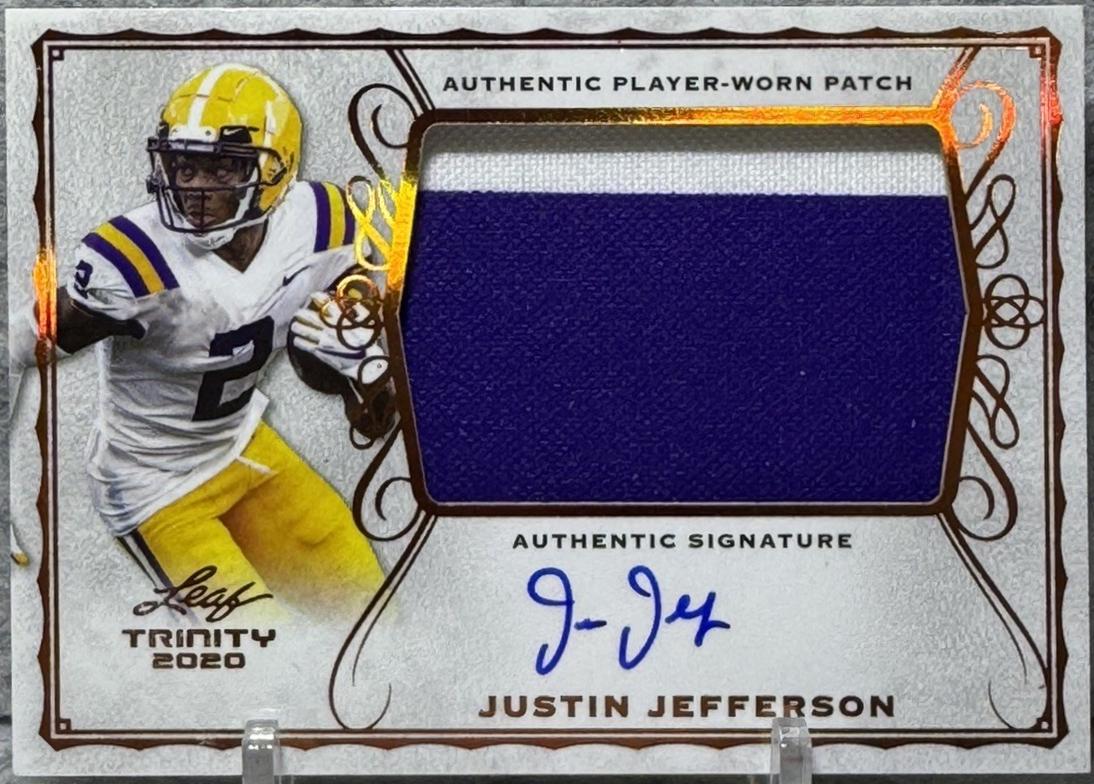 Justin Jefferson #PA-JJ3 2020 Leaf Trinity Patch Autograph Football