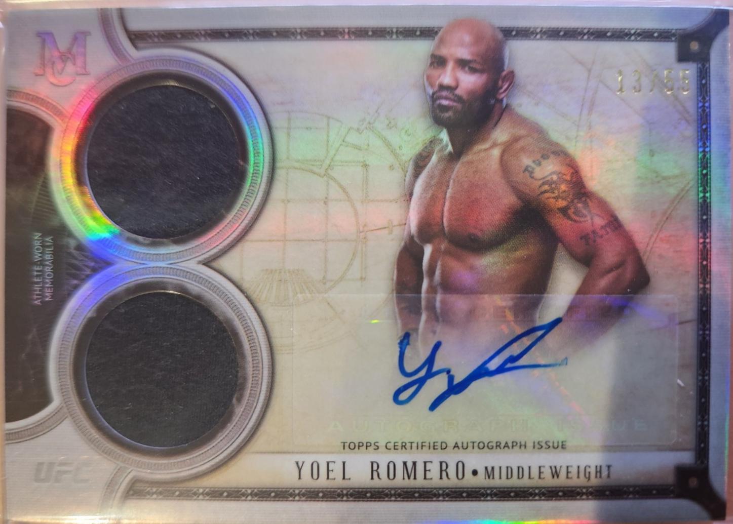Yoel Romero #SSADR-YR Ufc Cards 2018 Topps UFC Museum Collection Dual Relic Autographs