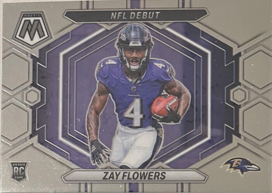 Zay Flowers #ND-18 Football Cards 2023 Panini Mosaic NFL Debut