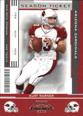 Kurt Warner #2 Football Cards 2005 Playoff Contenders