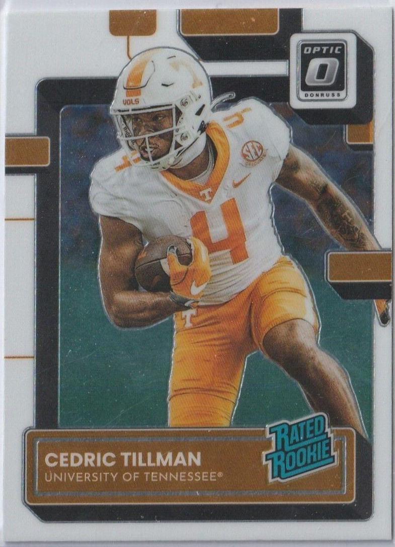 Cedric Tillman #21 Football Cards 2023 Panini Chronicles Draft Picks Donruss Optic Rated Rookie