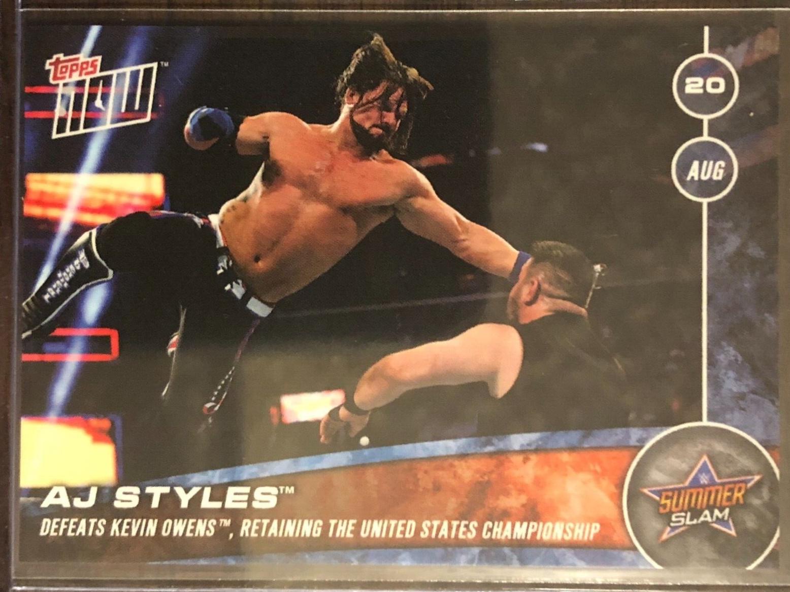 AJ Styles #129 Wrestling Cards 2017 Topps Now WWE