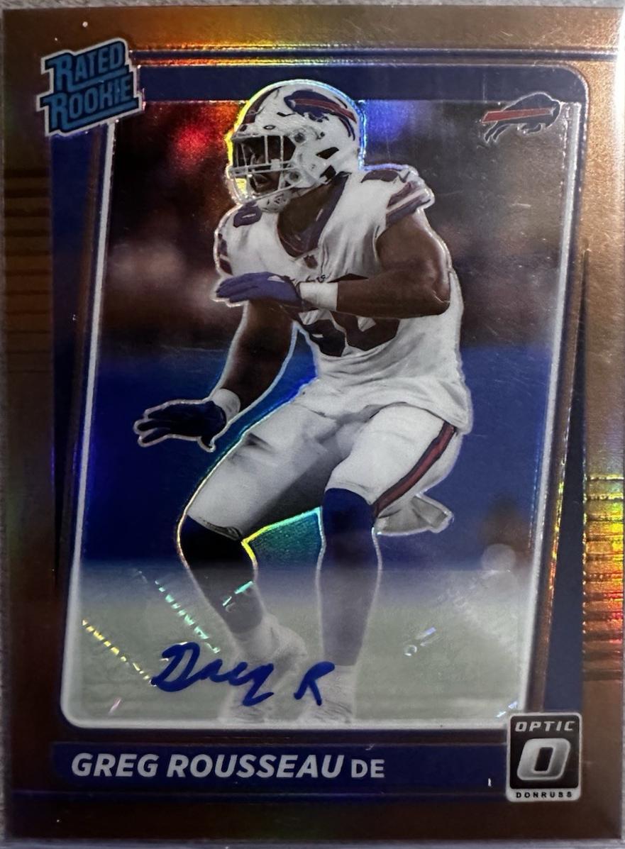 Greg Rousseau #253 2021 Panini Donruss Optic Rated Rookies Autograph Football