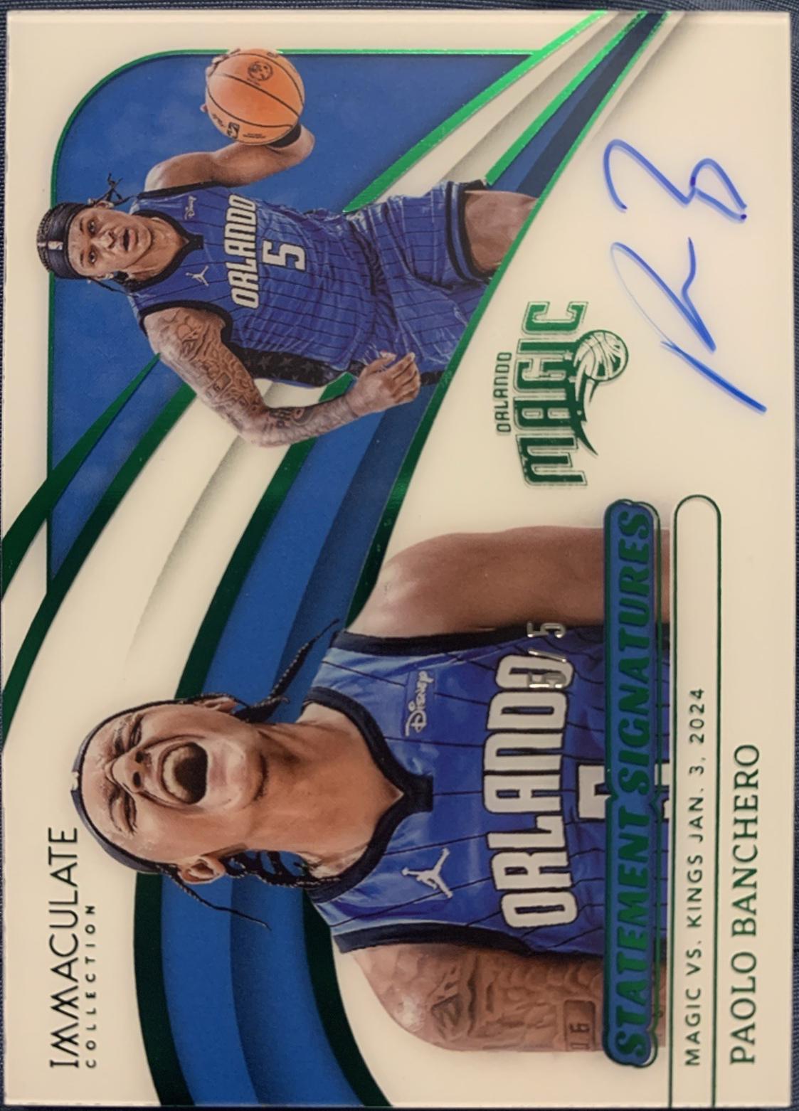 Paolo Banchero #2 Basketball Cards 2023 Panini Immaculate Statement Signatures