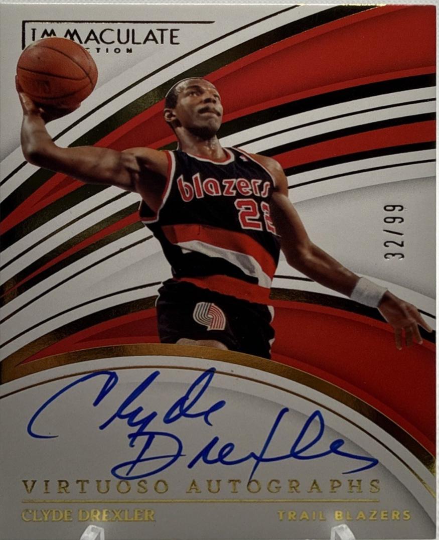 Clyde Drexler #VA-CDX 2022 Panini Immaculate Virtuoso Autograph Basketball