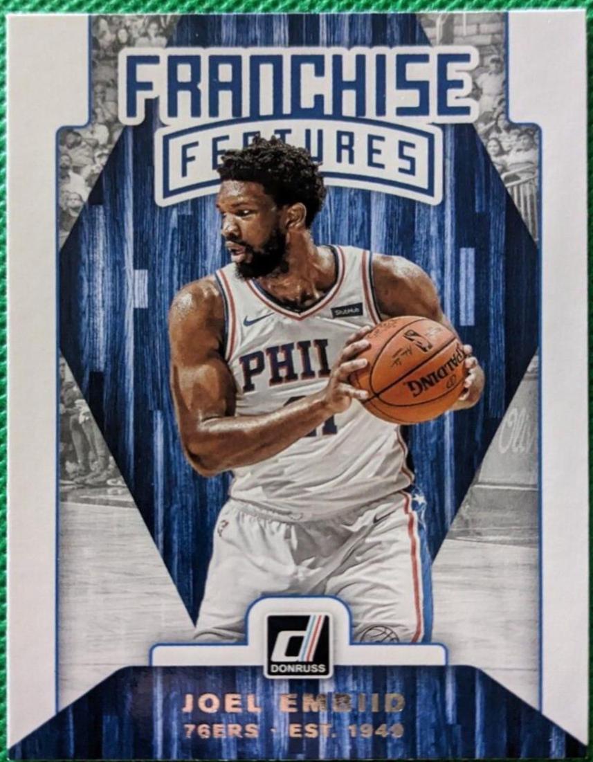 Joel Embiid #7 Basketball Cards 2019 Panini Donruss Franchise Features