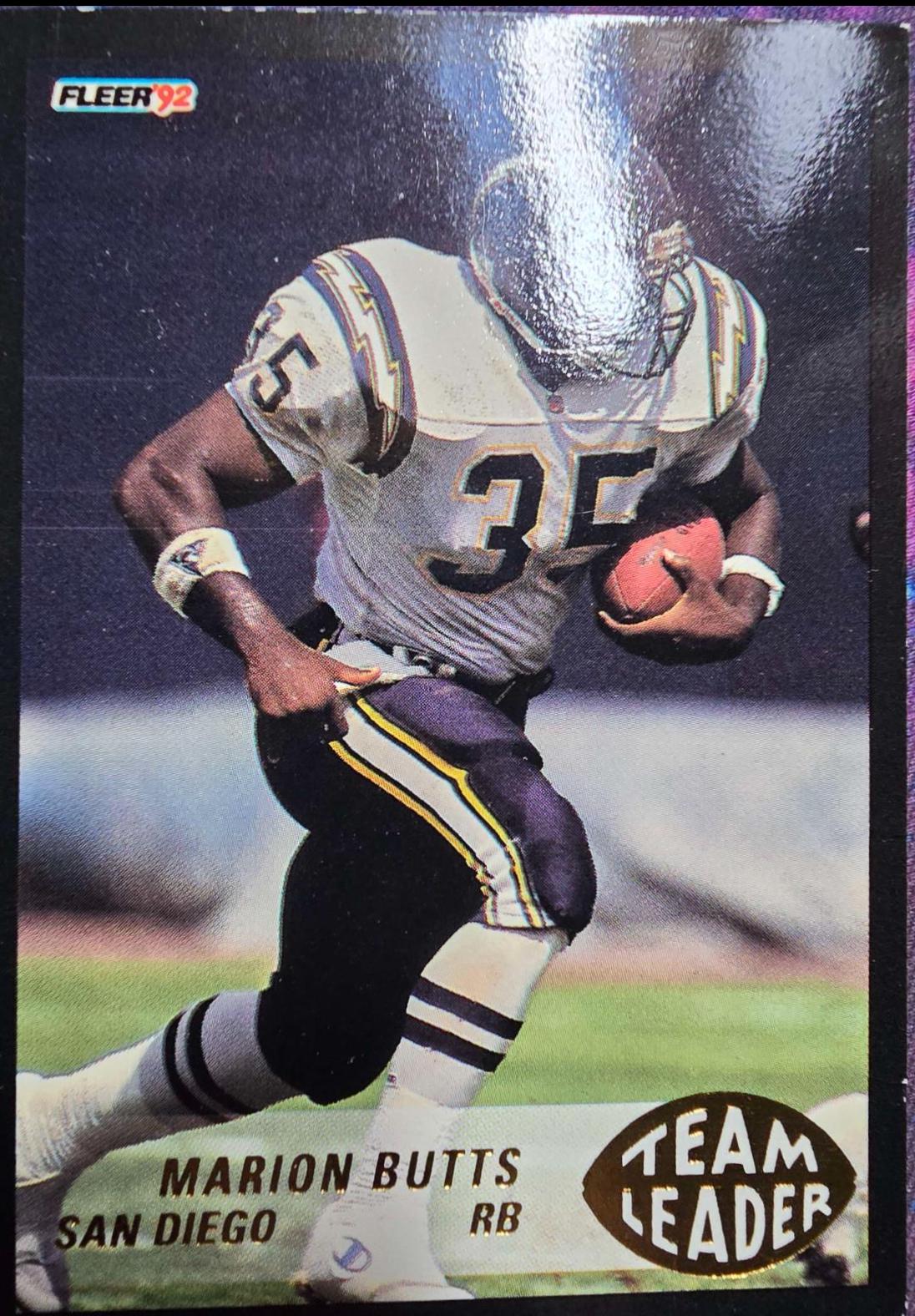 Marion Butts #23 Football Cards 1992 Fleer Team Leaders
