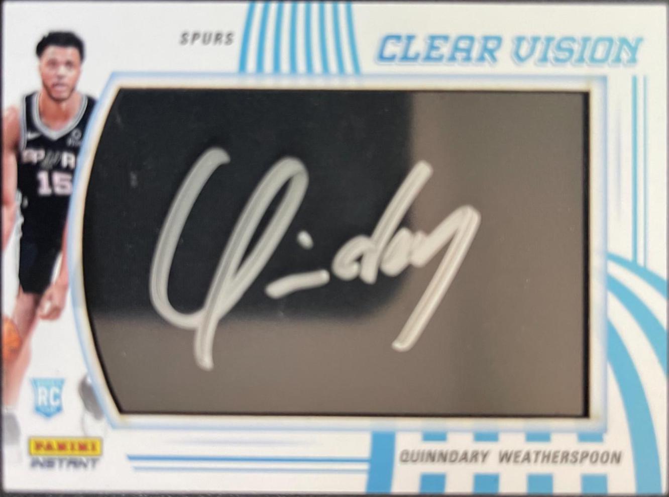 Quinndary Weatherspoon #CV-38 Basketball Cards 2019 Panini Instant Clear Vision
