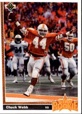 Chuck Webb #20 Football Cards 1991 Upper Deck