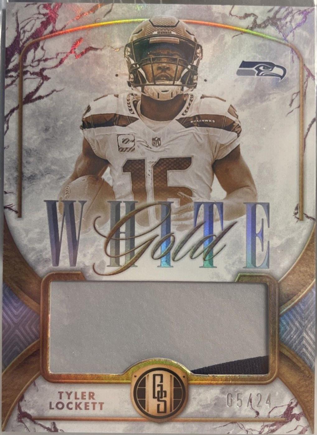 Tyler Lockett #WG-TLT Football Cards 2024 Panini Gold Standard White Gold