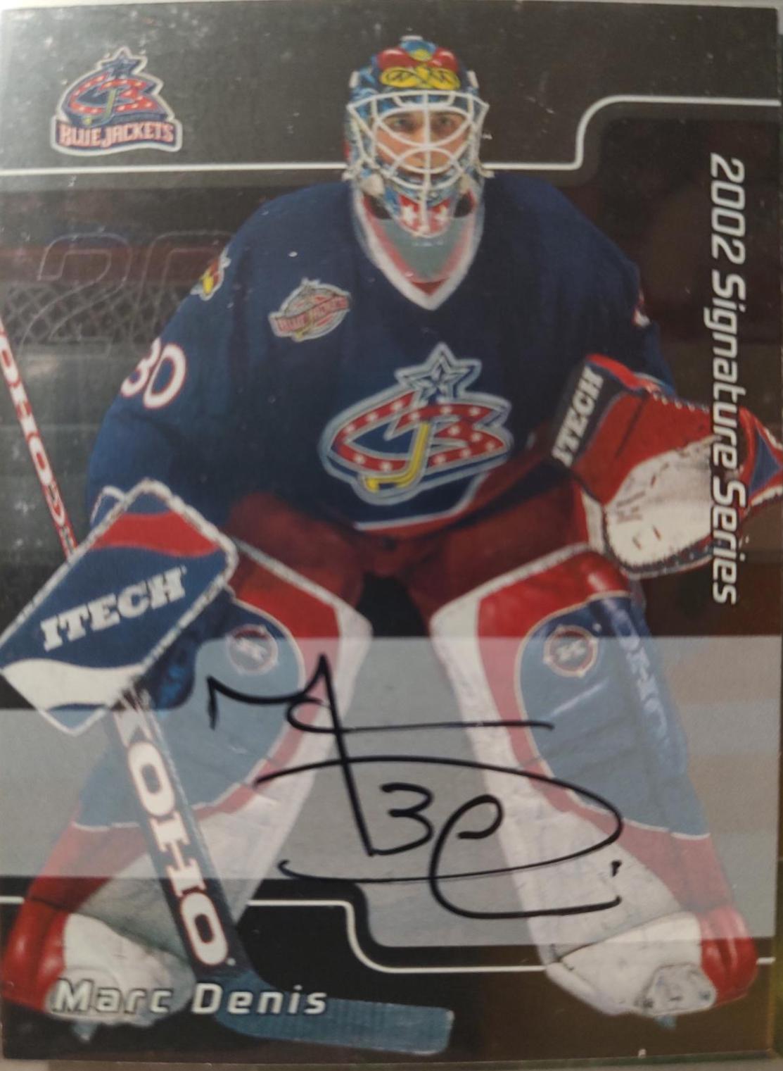 Marc Denis #35 2001 Be A Player Update Signature Series Hockey