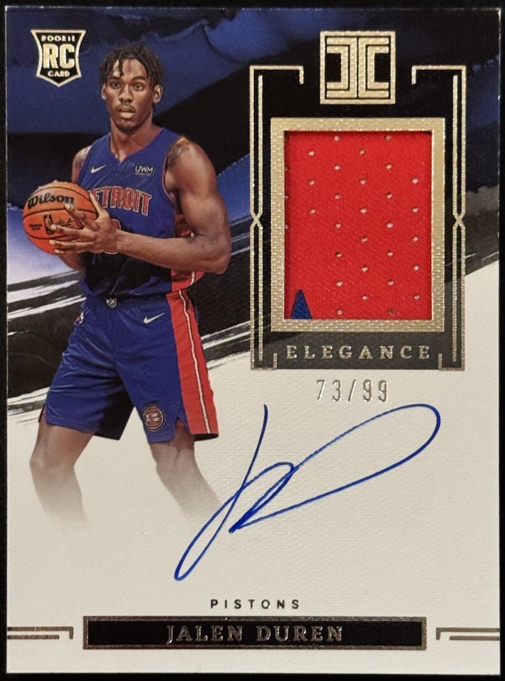 Jalen Duren #RA-JDR 2022 Panini Impeccable Rookie Autograph Basketball