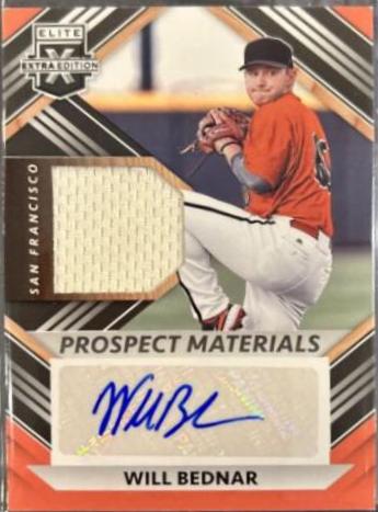Will Bednar #PMS-WB 2022 Panini Elite Extra Edition Prospect Materials Signatures Baseball