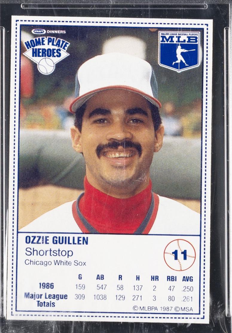 Ozzie Guillen #11 1987 Kraft Home Plate Heroes Hand Cut Baseball