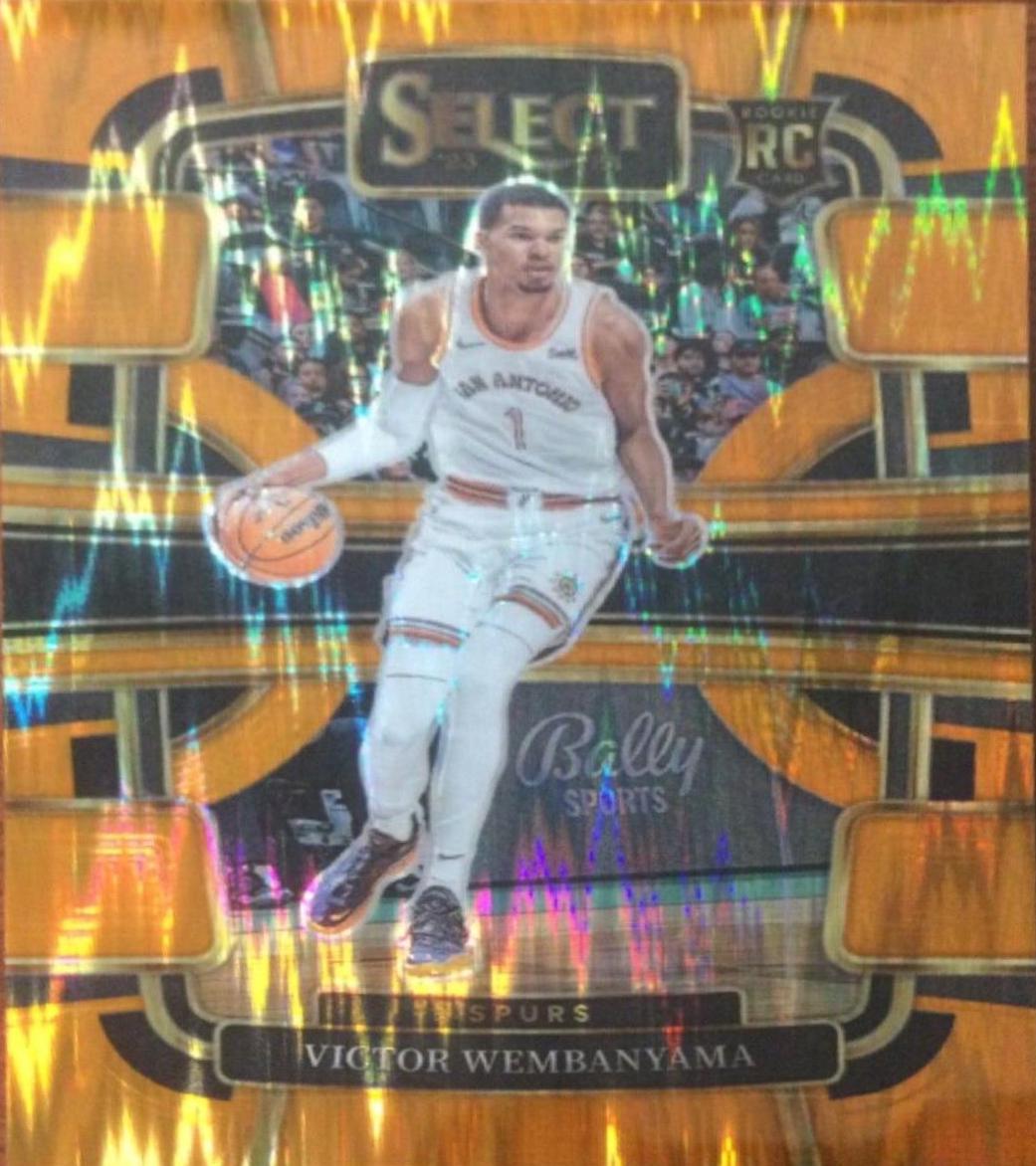 2023 Panini Select Victor Wembanyama [Tectonic Orange Prizm] #87 card