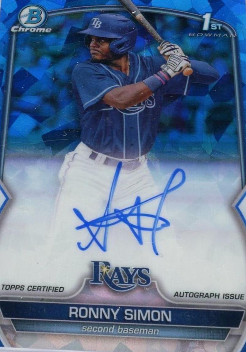 Ronny Simon #BSPA-RSN Baseball Cards 2023 Bowman Chrome Sapphire Autographs