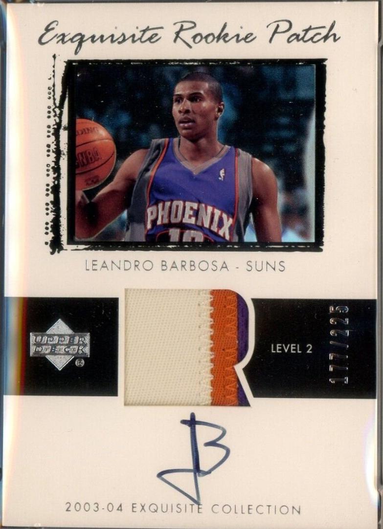 Leandro Barbosa Autograph Patch #54 2003 UD Exquisite Collection Basketball