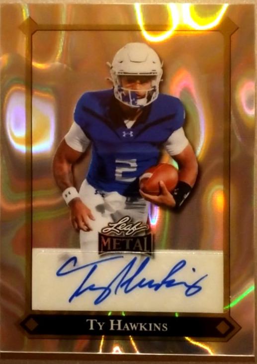 Ty Hawkins #92L-TH1 2025 Leaf Metal 92 Lgr Autograph Football