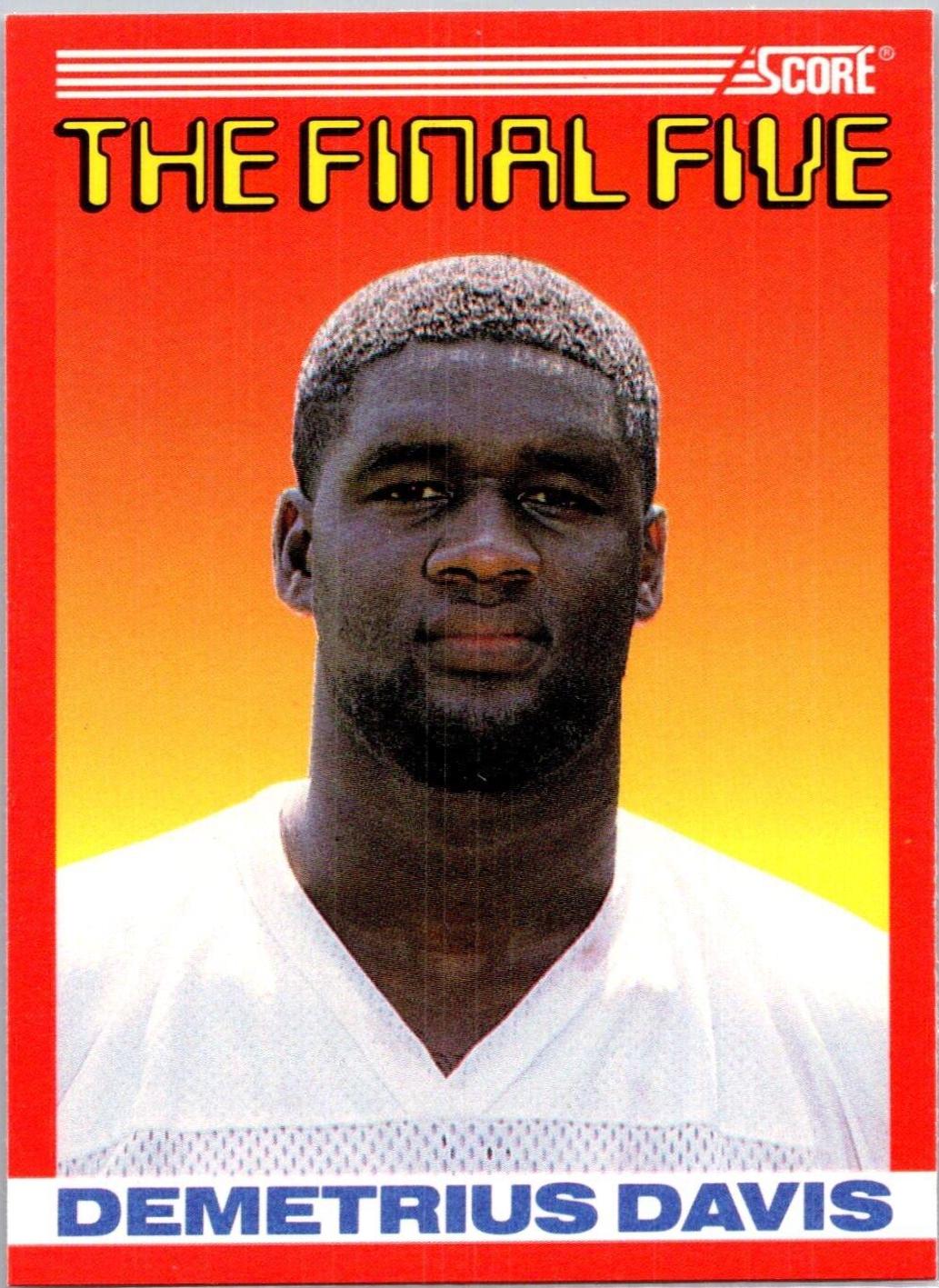 Demetrius Davis #B2 Football Cards 1990 Panini Score The Final Five