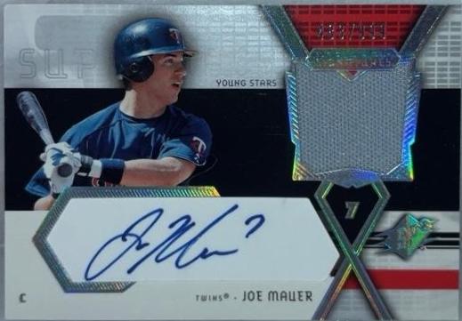 Joe Mauer #SS-JM Baseball Cards 2004 SPx Swatch Supremacy Signature