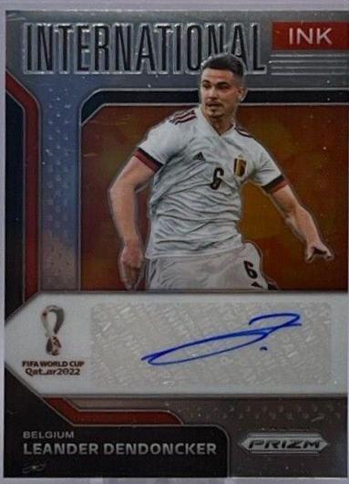 Leander Dendoncker Soccer Cards 2022 Panini Prizm World Cup International Ink Autograph