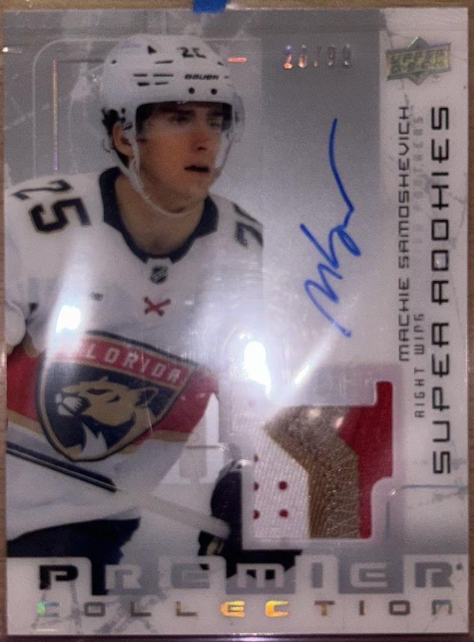 Mackie Samoskevich #SRR-MS Hockey Cards 2023 Upper Deck Premier Rookie Patch Auto