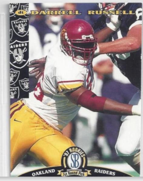 DARRELL RUSSELL #17 Football Cards 1997 Panini Score Board NFL Rookies