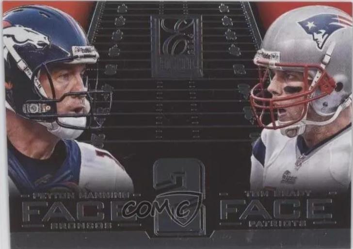 Tom Brady / Peyton Manning #4 Football Cards 2014 Panini Elite Face 2 Face