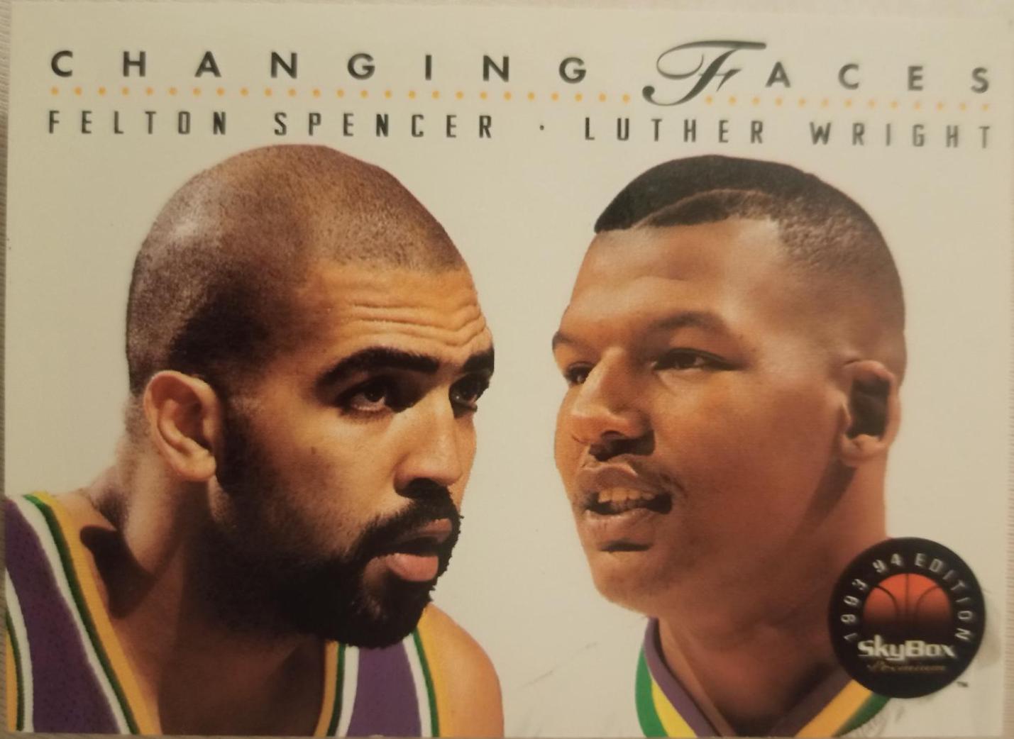Changing faces Felton Spencer & Luther Wright #317 Basketball Cards 1993 Skybox Premium