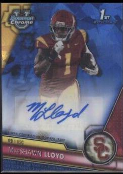 MarShawn Lloyd #PA-MSL 2023 Bowman Chrome University Sapphire Prospect Autographs Football