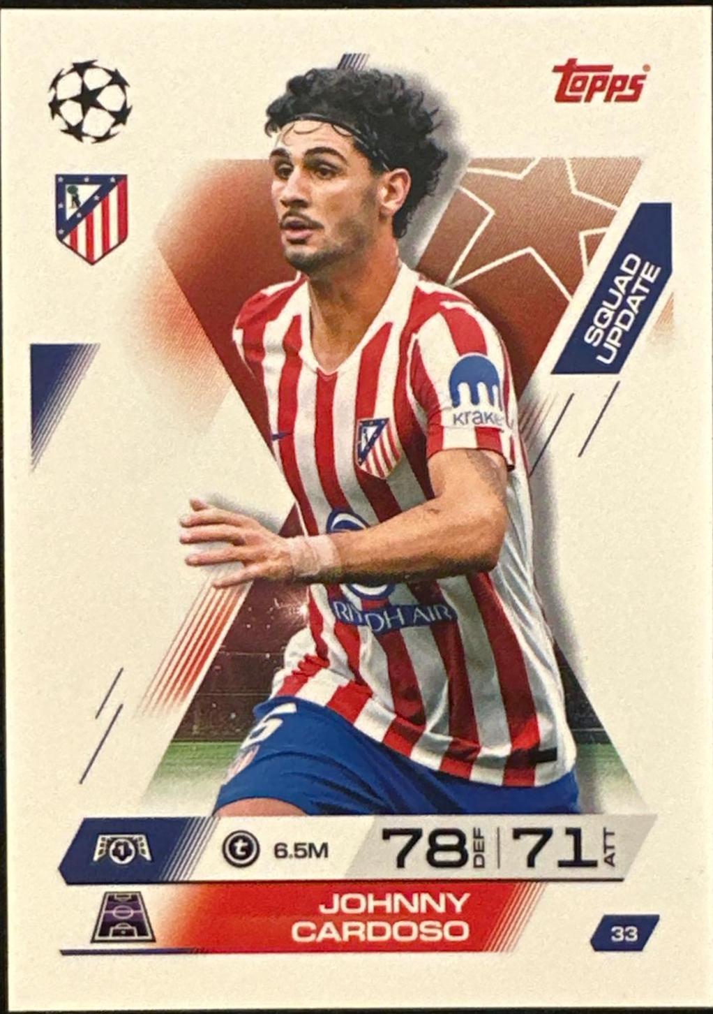 Jonny Cardoso #33 2025 Topps Match Attax Extra Soccer