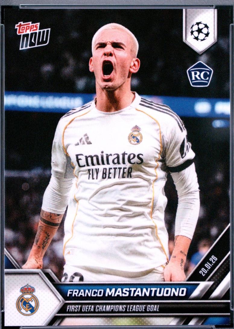 Franco Mastantuono #72 2025 Topps Now UEFA Champions League