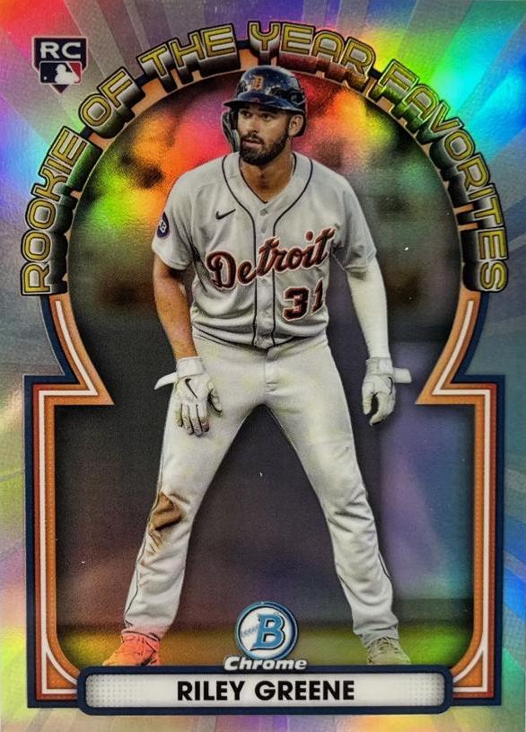 Riley Greene #ROYF-6 Baseball Cards 2023 Bowman Chrome Rookie of the Year Favorites