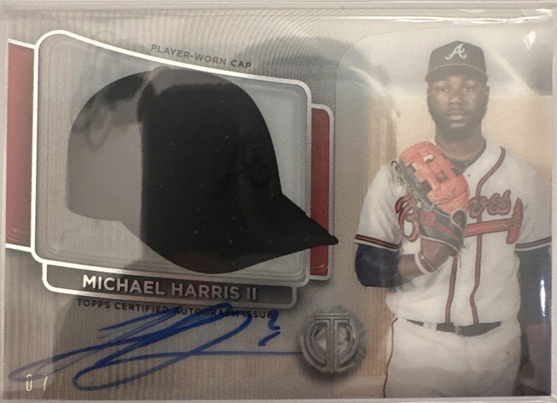 Michael Harris II #TOTC-MH Baseball Cards 2024 Topps Tribute Tip of the Cap Autograph Relic