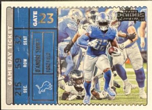 D'Andre Swift #GDT-DSW Football Cards 2022 Panini Contenders Game Day Ticket