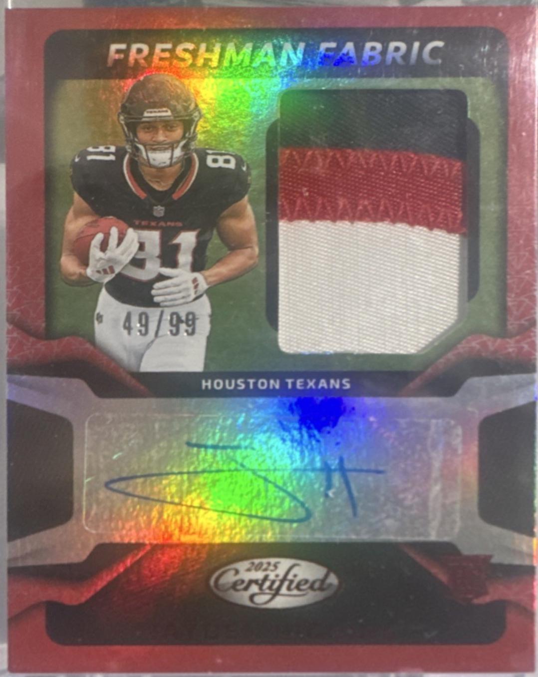 Jayden Higgins [Mirror Red] #FBC-JHS Prices | 2025 Panini Certified ...