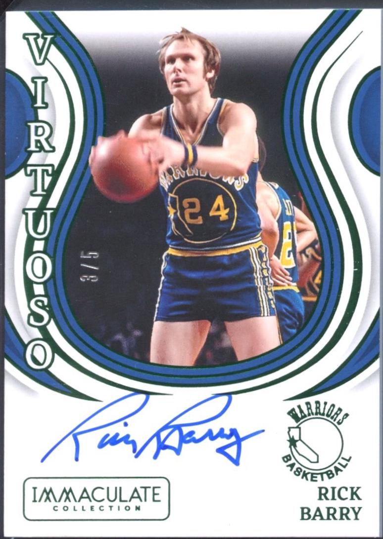 Rick Barry #4 Basketball Cards 2023 Panini Immaculate Virtuoso Autograph
