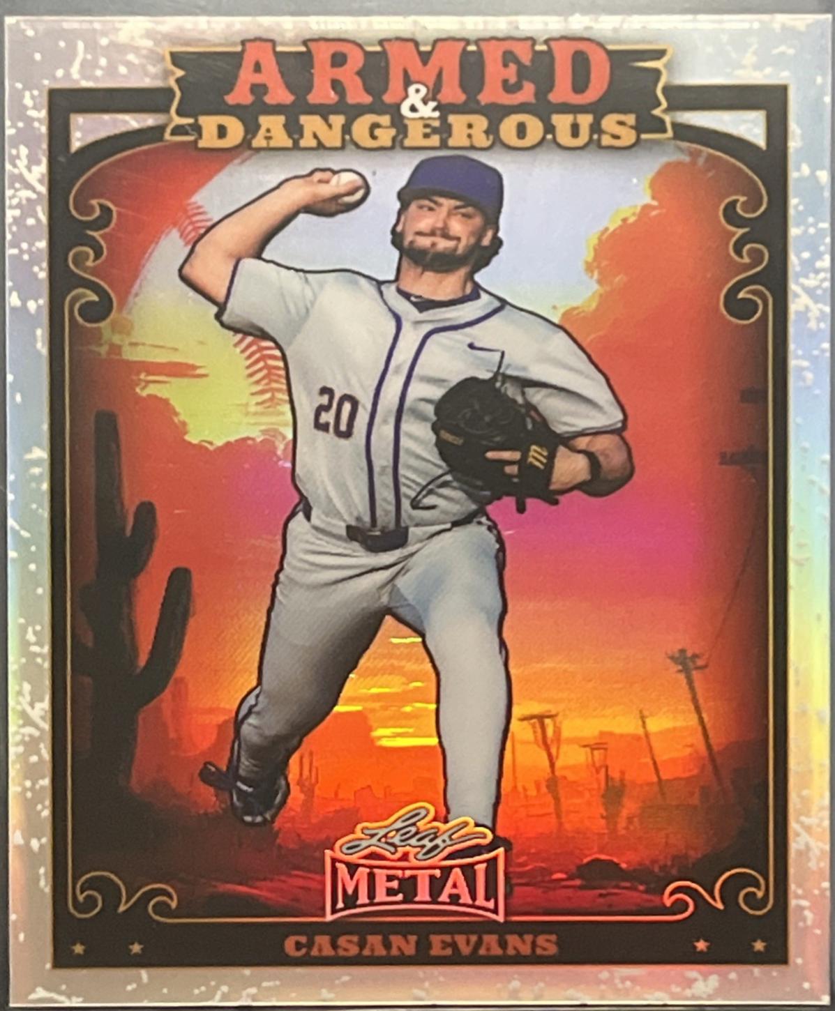 Casan Evans #AWB-10 2026 Leaf Metal Armed And Dangerous Western Baseball