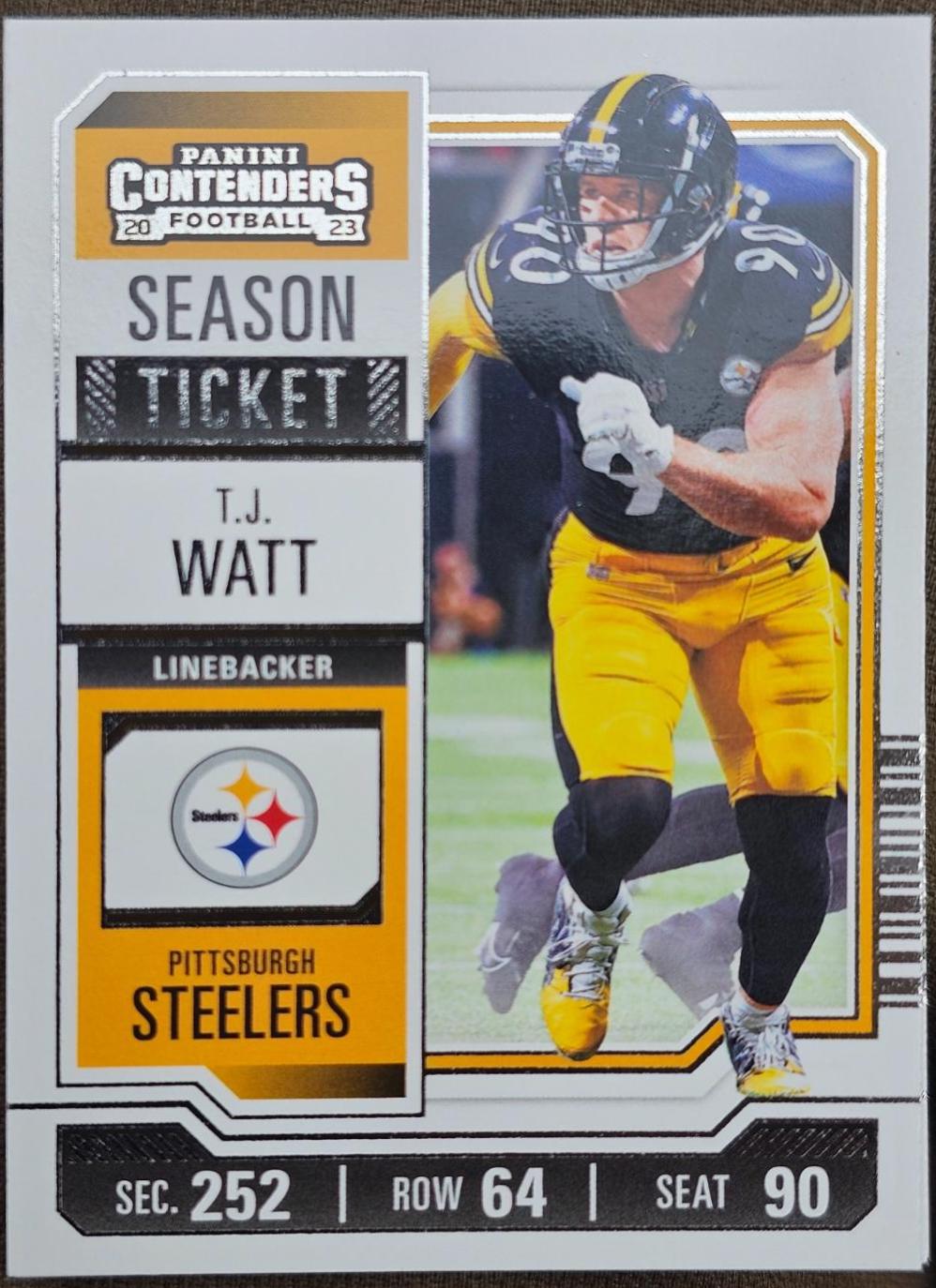 T.J. Watt #85 Football Cards 2023 Panini Contenders