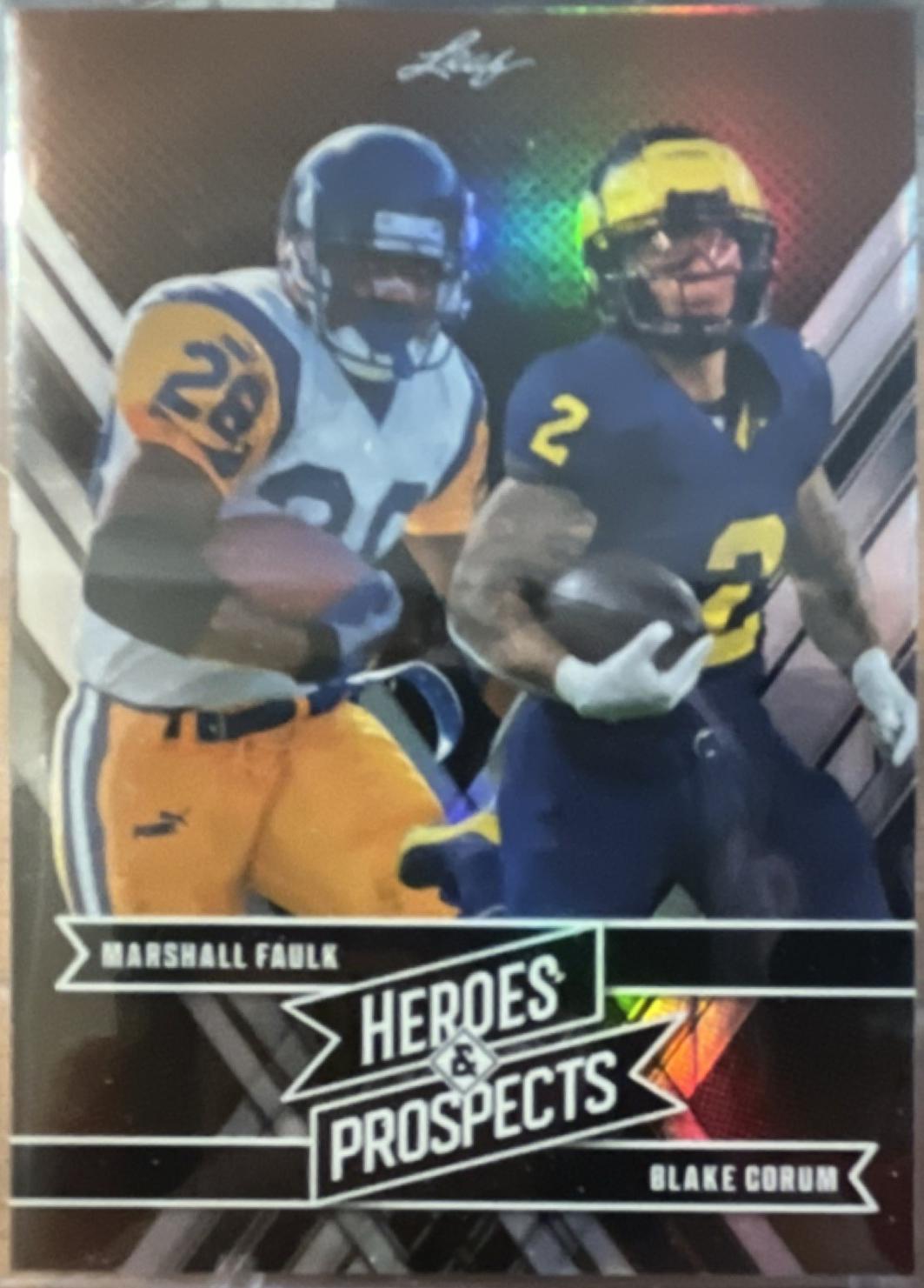 Marshall Faulk / Blake Corum #259 2024 Leaf Heroes & Prospects Football