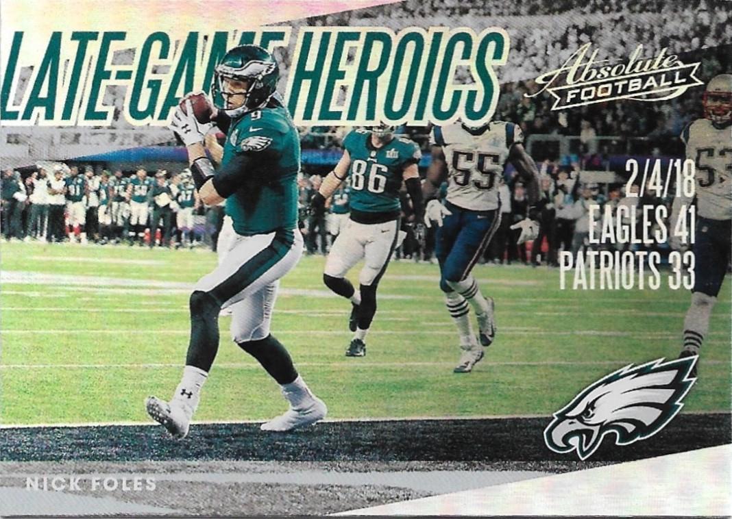 Nick Foles #LGH-NF Football Cards 2018 Panini Absolute Late Game Heroics