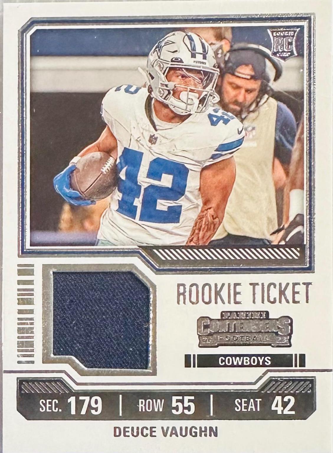 Deuce Vaughn #8 Football Cards 2023 Panini Contenders Rookie Ticket Swatch Autograph